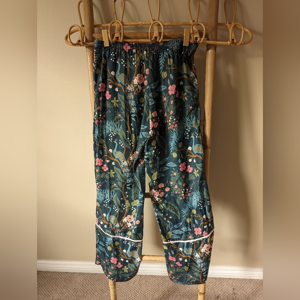 Rifle Paper Co. Summersalt Cloud 9 Emerald Peacock Pyjama Set / Size XS - Picture 2 of 8